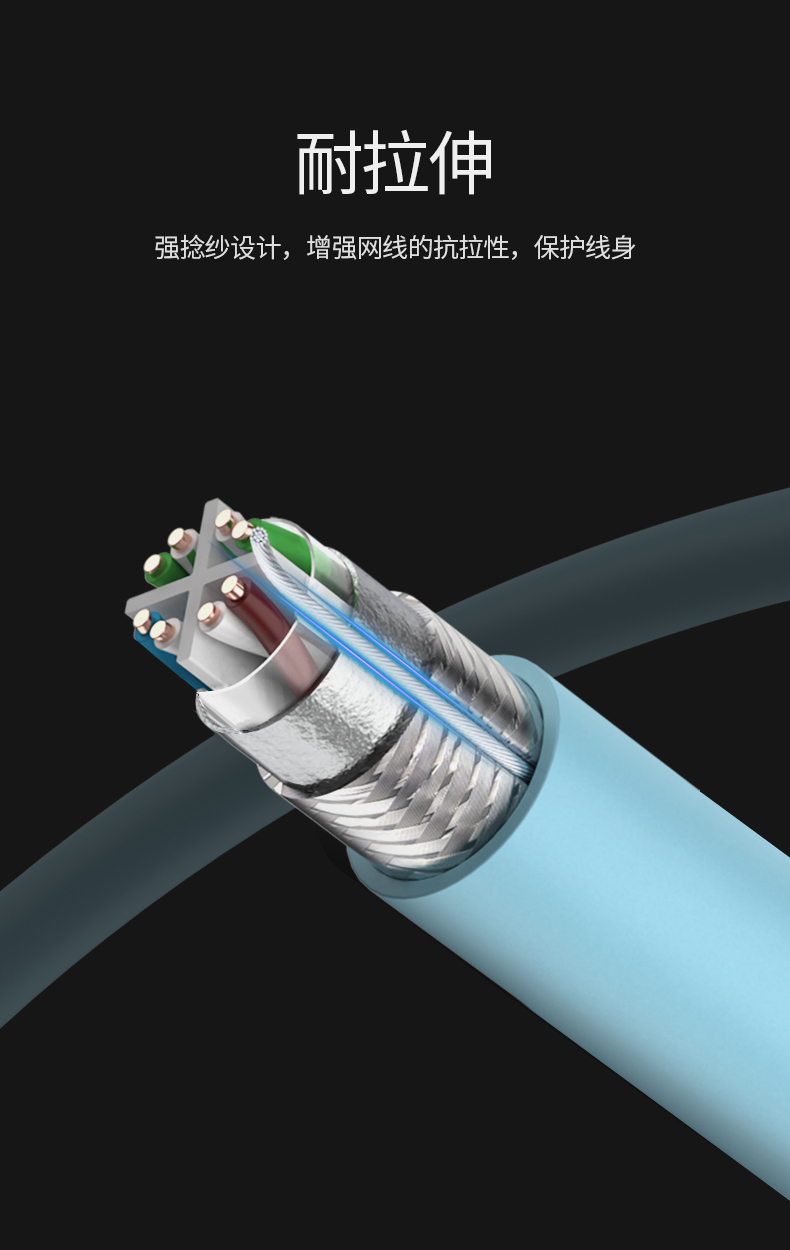 绿联（70317）六类七类八类千兆万兆高速箱线CAT6类网络连接线纯铜双屏蔽工程级网线 305米