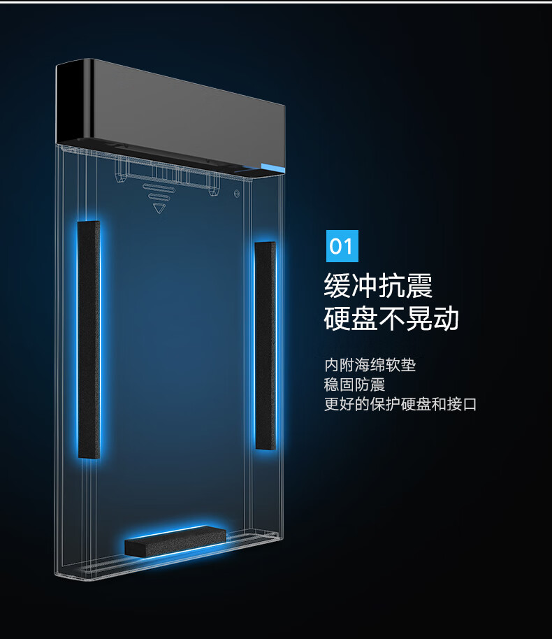 绿联（UGREEN）移动硬盘盒2.5英寸USB3.0转SATA串口硬盘盒子保护转换器 可换线款 US221 30848