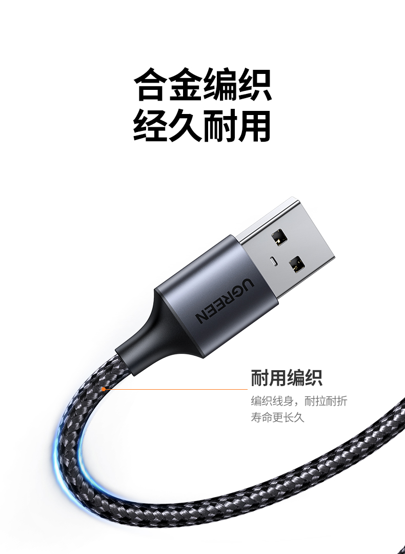 绿联（UGREEN）USB3.0高速读卡器 SD/TF卡多合一读卡器  双卡双读  CM401 80887