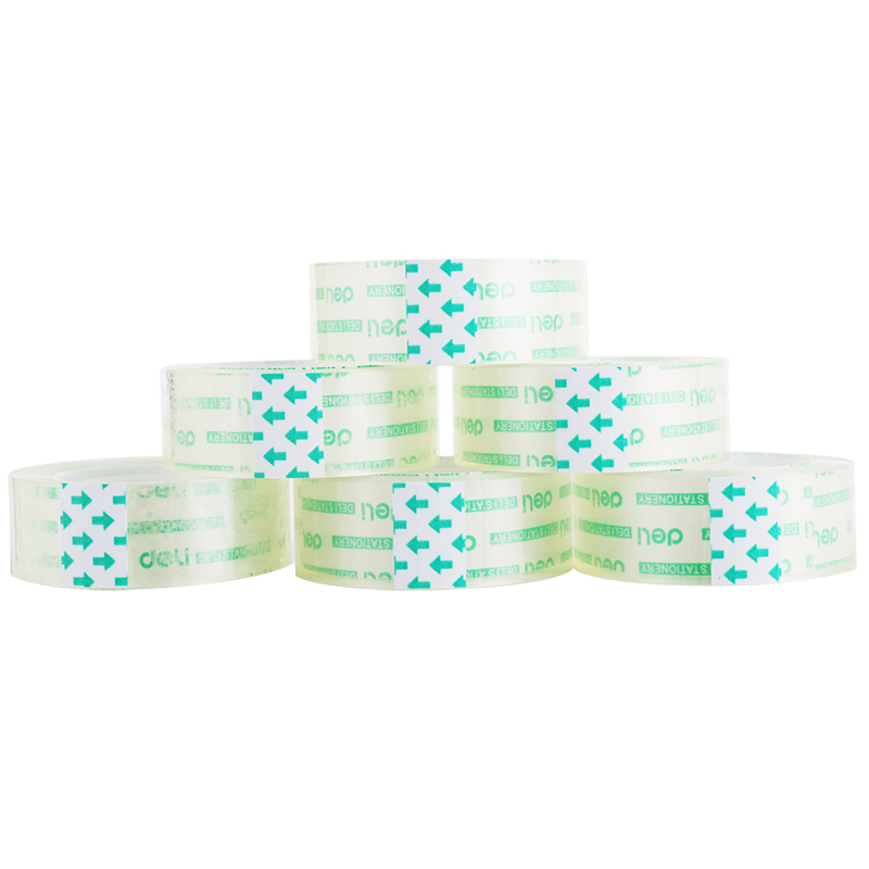 得力（deli）学生文具胶带 小卷胶带 透明彩色窄胶布 办公用品 30064(18mm*20y) 8卷/筒 3筒装