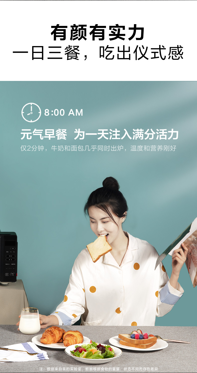 美的（Midea）微波炉20L多功能家用微波炉 大平板均匀加热 智能解冻 智能菜单PM20B1