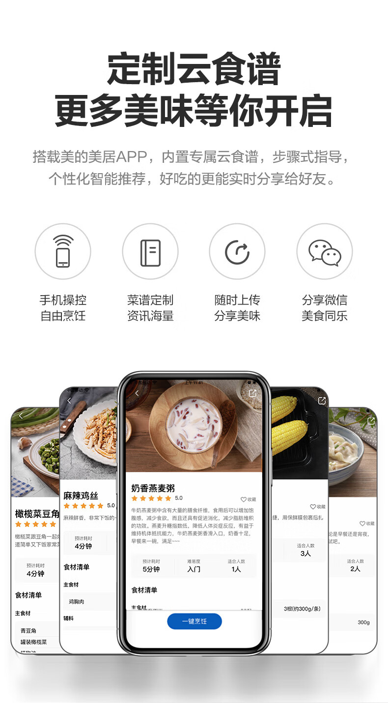 美的（Midea）微波炉20L多功能家用微波炉 大平板均匀加热 智能解冻 智能菜单PM20B1
