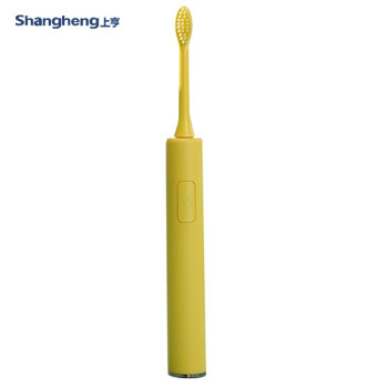 上亨（shangheng）电动牙刷声波震动磁悬浮马达电动牙刷成人美国杜邦软毛刷头情侣学生款男女通用黄SHZH-009