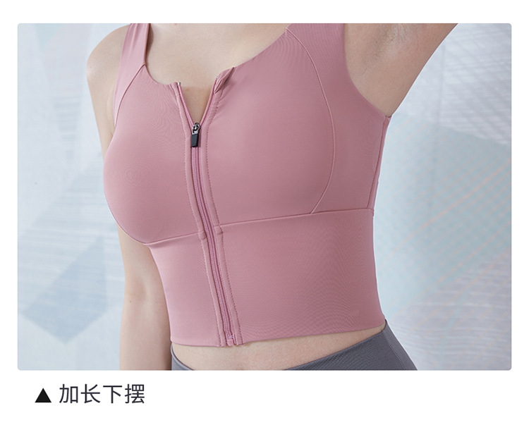 范斯蒂克（vansydical） 春夏前拉链运动内衣女防震跑步聚拢定型健身瑜伽美背加大码 梅沙色 L FBF201177