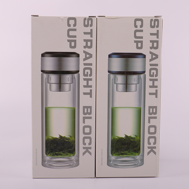 晨光（M&G）水杯 保温杯 双层隔热玻璃直杯350ml 学生办公用品 ARCN8293 黑色单个装