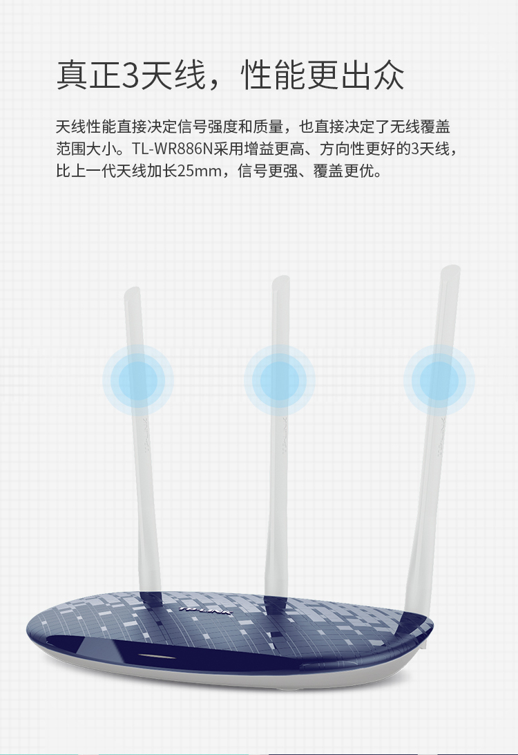 TP-LINK TL-WR886N 450M无线路由器（宝蓝） 智能路由 WIFI无线穿墙/WDR7660