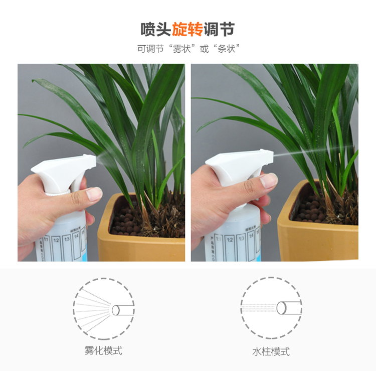 兰诗 GJ-0028 稀释气压喷壶带刻度稀释喷壶500ml 颜色随机 10个装