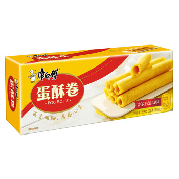 康师傅 蛋酥卷鸡蛋卷营养早餐办公室休闲零食小吃饼干蛋糕点心香浓奶油味 108g*6盒
