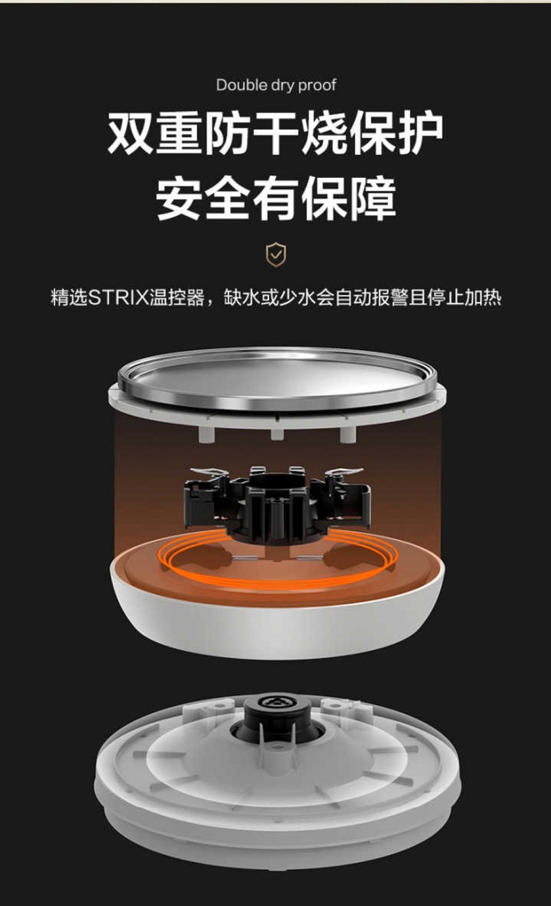 美的（Midea）电水壶烧水壶电热水壶多段控温304不锈钢双层防烫开水壶 MK-SEK1501（MK-SJ1501）