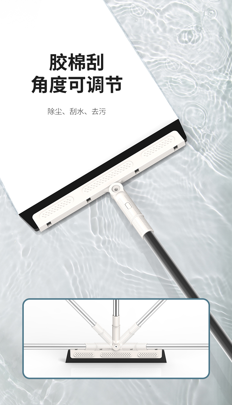 兰诗 FW-1153不锈钢折叠扫把簸箕套装组合地刮笤帚扫把扫帚拖把三件套 扫把簸箕+刮水 5套装