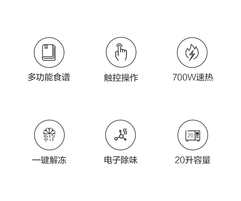美的（Midea）微波炉20L PM2003 转盘加热 快捷微波炉 微电脑操控 智能蒸煮菜单【企业采购】