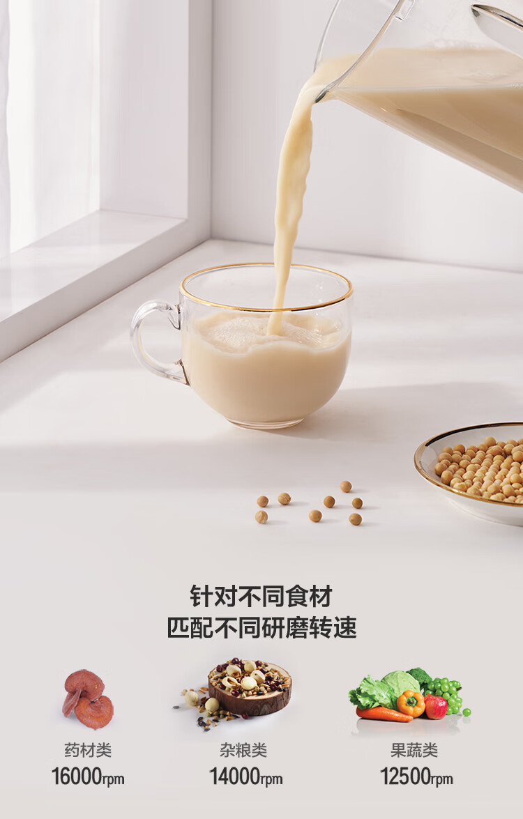 美的（Midea）破壁机BL1548A 家用多功能 大火力加热 破壁机