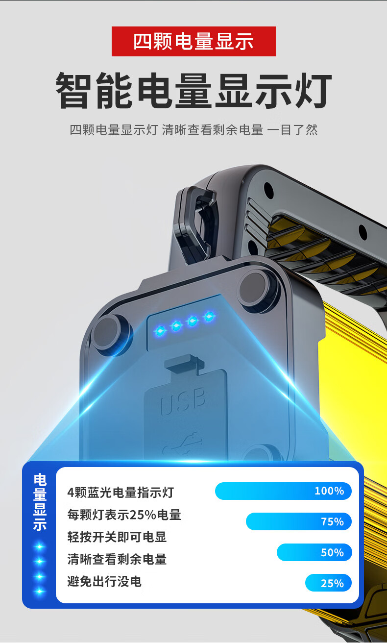 神鱼 SHENYU 超亮强光远射手电筒户外大功率探照灯手提灯LED家用停电应急照明巡逻灯SY818D