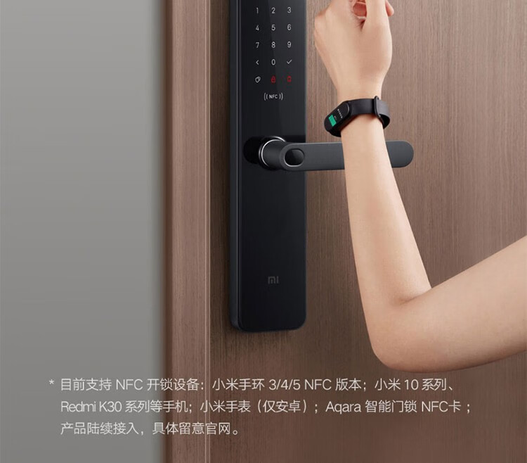 米家 小米（MI）智能门锁Pro指纹锁防盗门家用电子门铃功能全自动公司密码电子锁 小米智能门锁 Pro 碳素黑