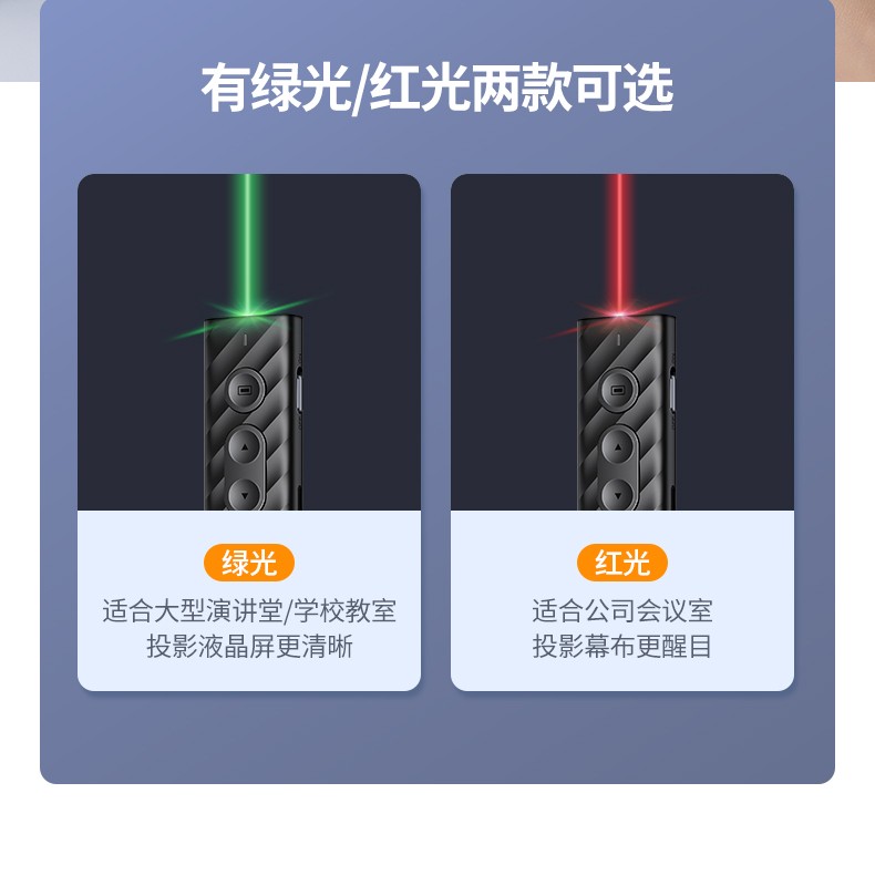 绿联（UGREEN） 投影翻页笔 LP270 激光笔 80136 PPT多媒体课件教学演讲笔 电子教鞭 红外无线遥控