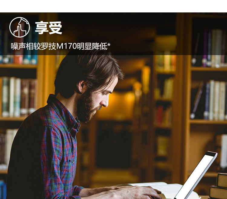 罗技（Logitech）M330鼠标 无线鼠标 办公鼠标 右手鼠标 带无线微型接收器 蓝色