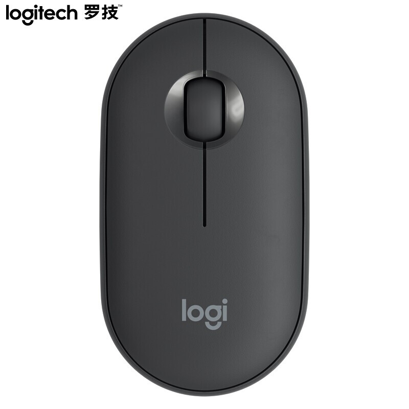 罗技（Logitech）Pebble鹅卵石 鼠标 无线蓝牙鼠标 办公鼠标 便携鼠标 对称鼠标 石墨黑