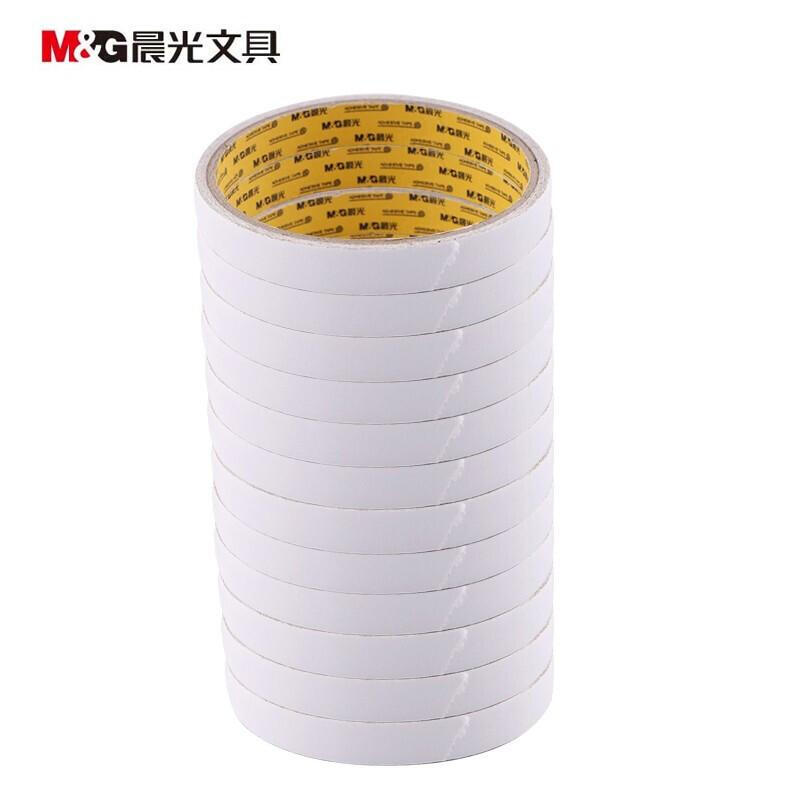 晨光（M&G）双面胶带 棉纸胶带高粘性易撕AJD99515（12卷装）6mm*10y