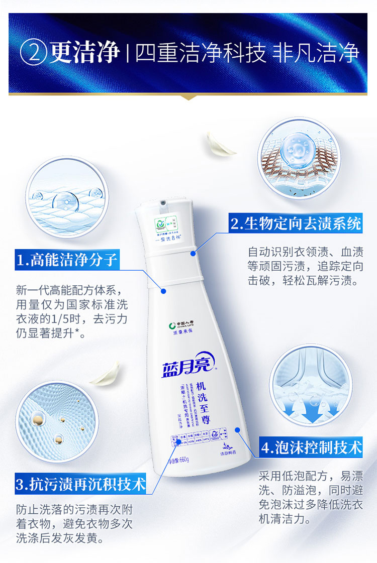 蓝月亮至尊浓缩机洗组合梅洁瓶660g+梅洁袋600g+神器500g