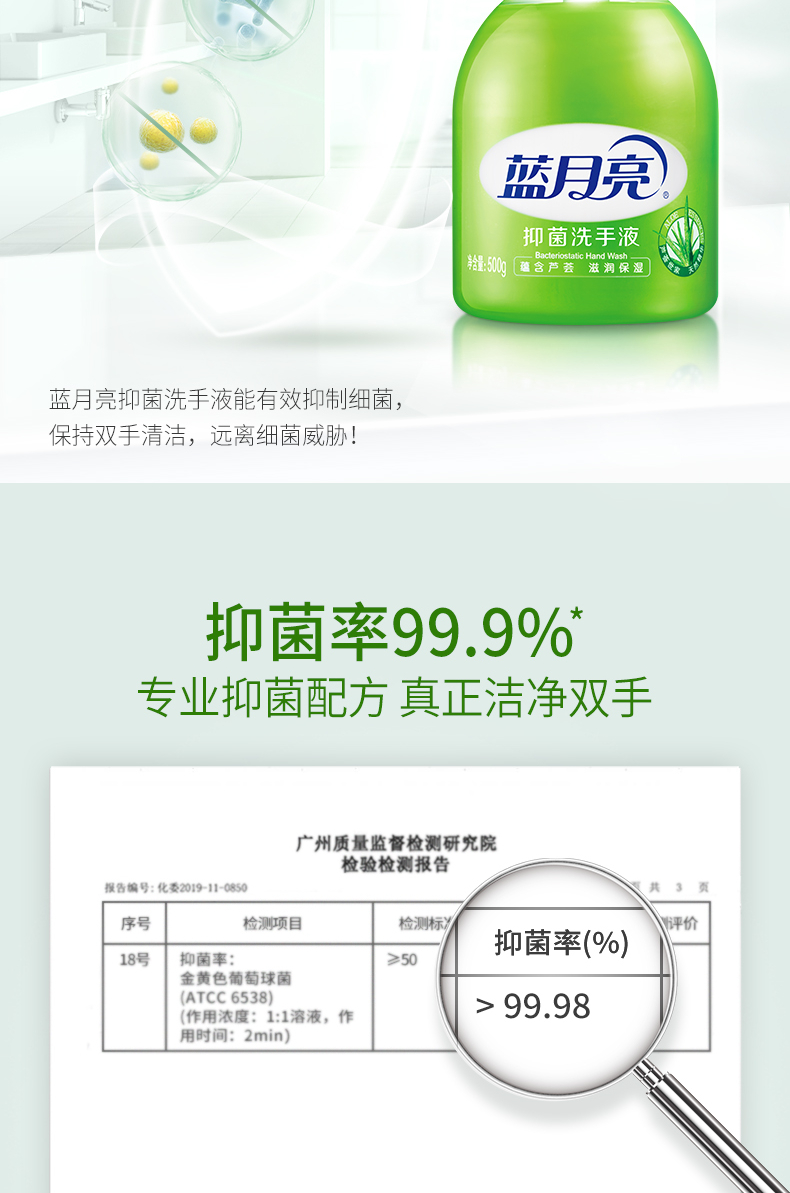 蓝月亮芦荟抑菌洗手液500g
