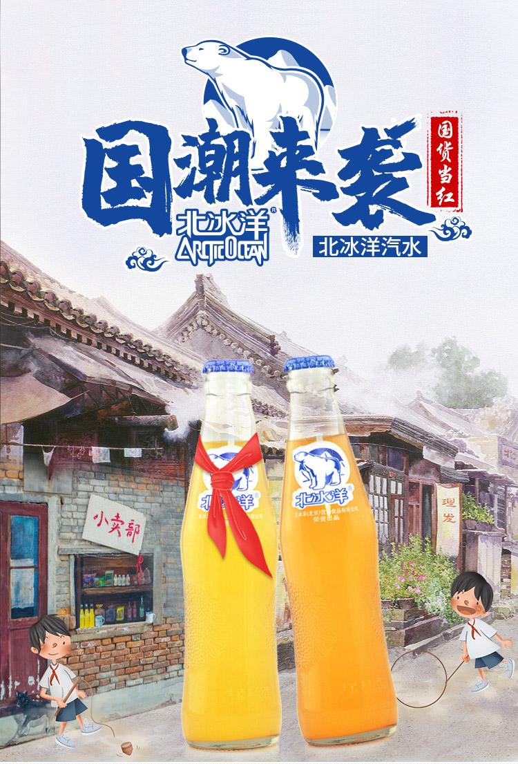 北冰洋 橙汁汽水碳酸饮料330ml*24听/箱