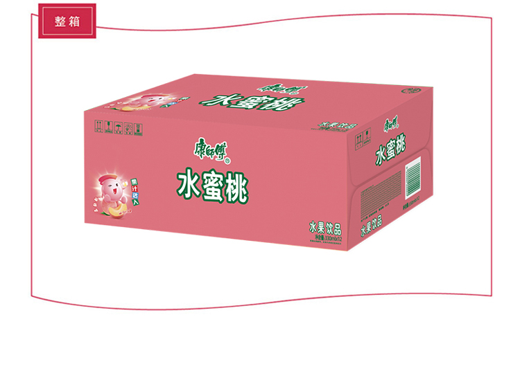 康师傅 夏日饮品清茶饮料饮料整箱 水蜜桃汁 330ml*12瓶