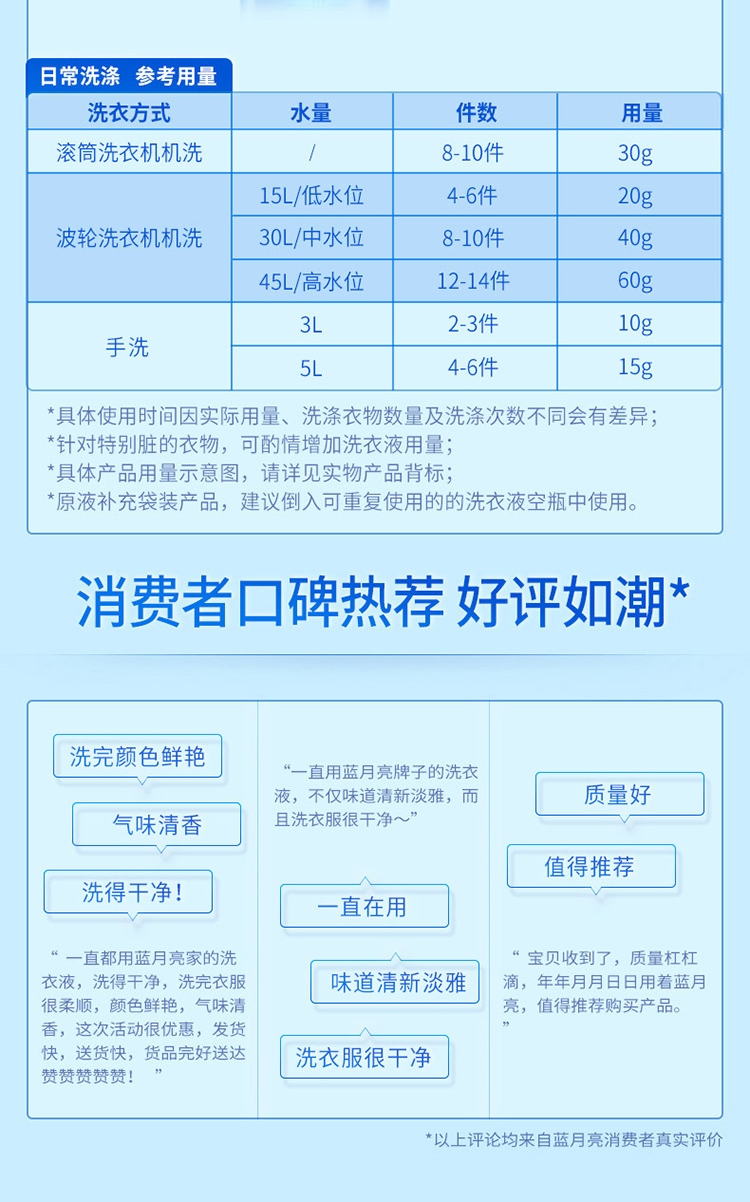 蓝月亮自然香洁净洗衣液3kg