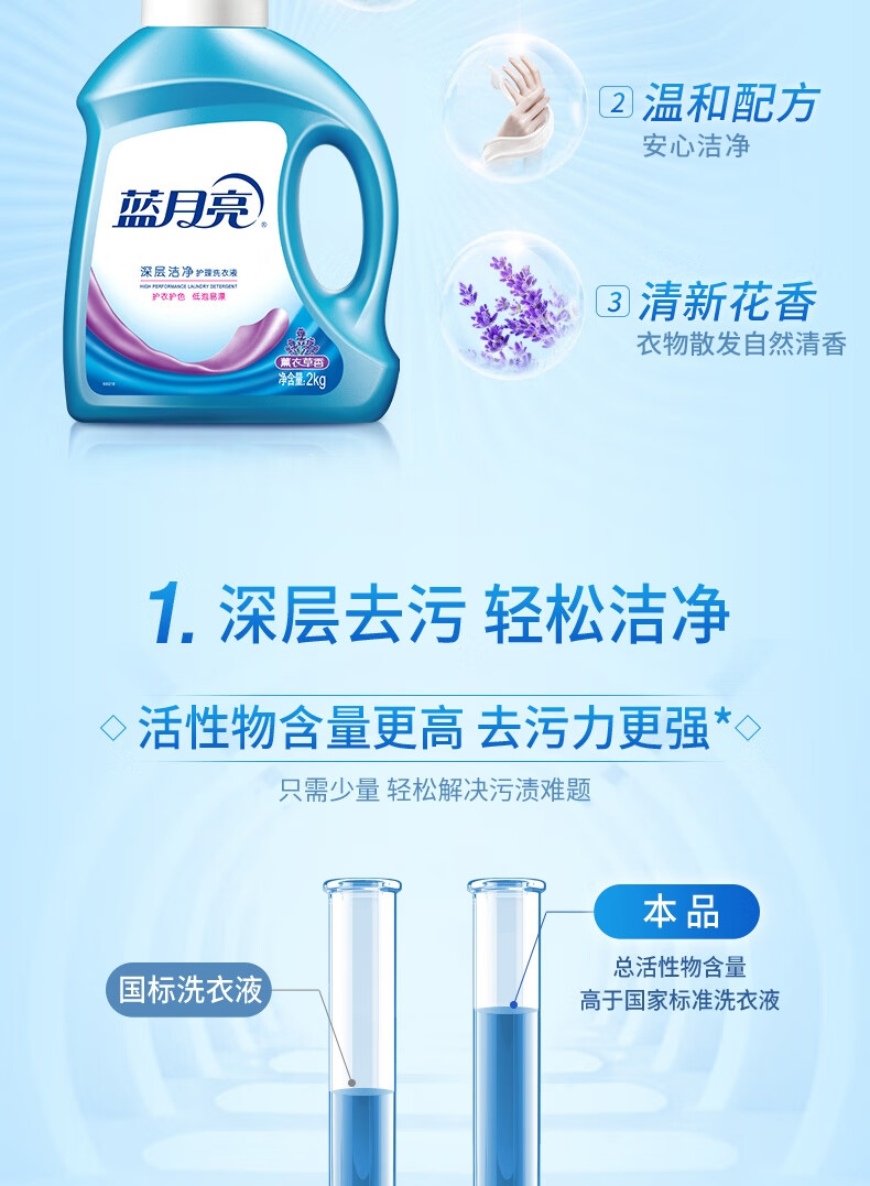 蓝月亮薰衣草洁净洗衣液2kg