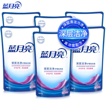 蓝月亮薰衣草深层洁净洗衣液袋装1kg×6