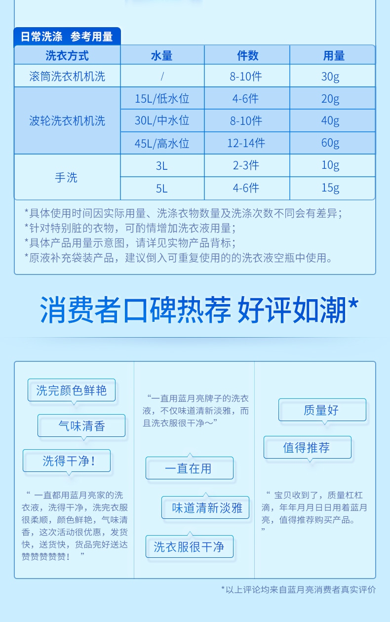 蓝月亮亮白增艳薰衣草香洗衣液套餐1kg瓶+500g袋*2
