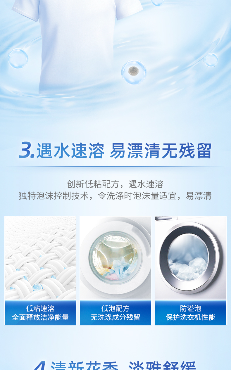 蓝月亮亮白增艳洗衣液500g亮白薰衣草袋*5