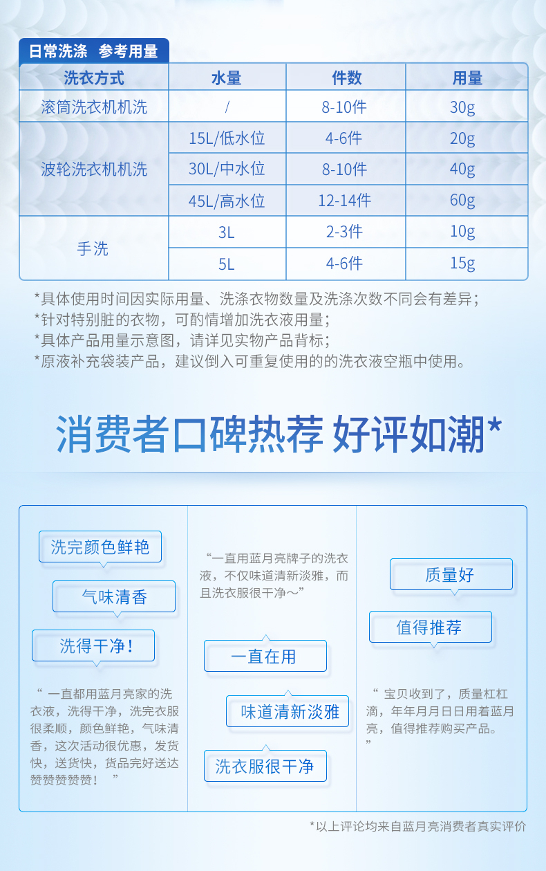 蓝月亮亮白增艳洗衣液500g亮白薰衣草袋*5