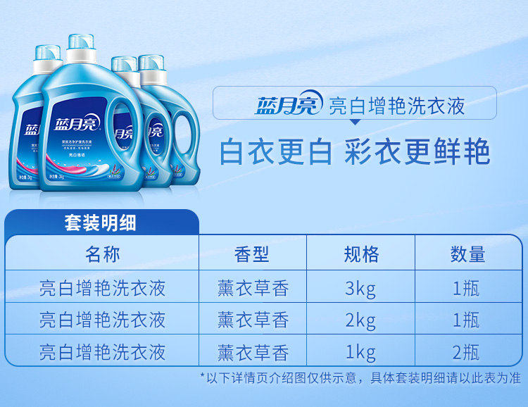 蓝月亮亮白洗衣组合薰衣草亮白（3kg+2kg+1kg*2）