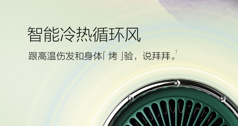 素士SOOCAS复古 电吹风 机头皮按摩 吸风嘴 大功率 家用 风筒冷热循环风精致礼盒 原野绿RH1