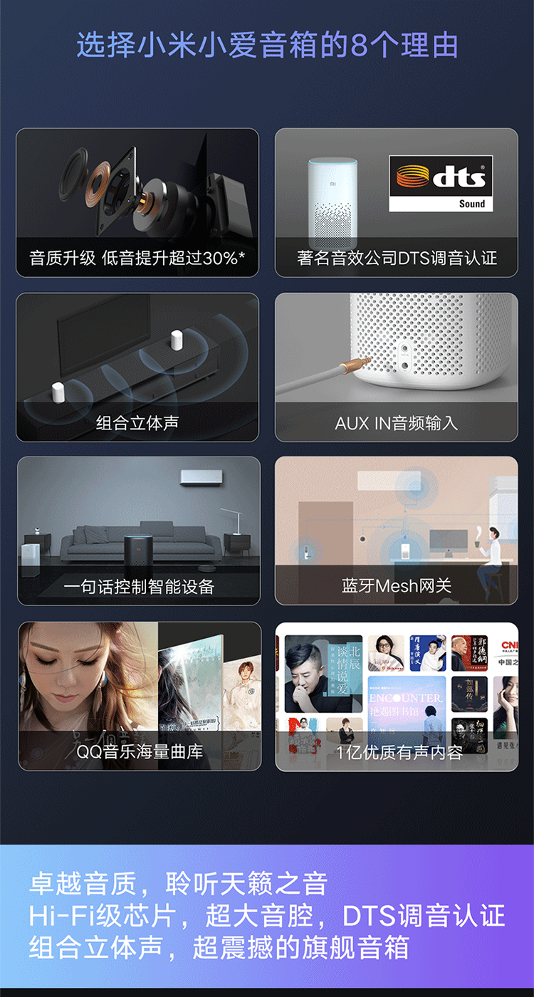 小米小爱音箱 白色 小爱同学人工智能音箱 语音遥控家电 高品质音效音响 蓝牙Mesh网关