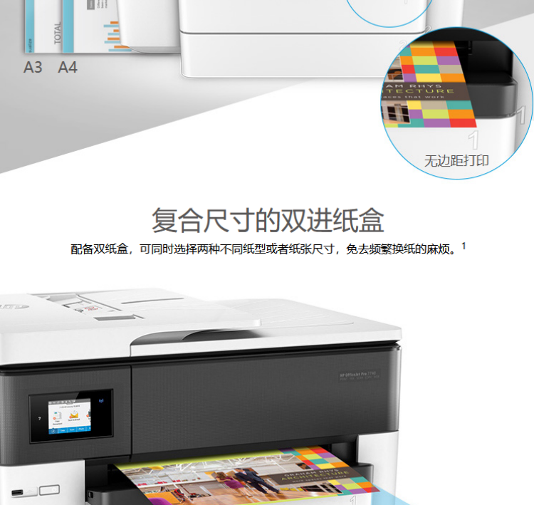 惠普（HP） 7740 无线四合一多功能一体机（打印、复印、扫描、传真、无线）
