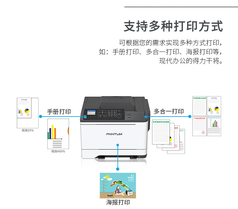 奔图（PANTUM）CP2506DN PLUS 彩色激光打印机 商用自动双面打印