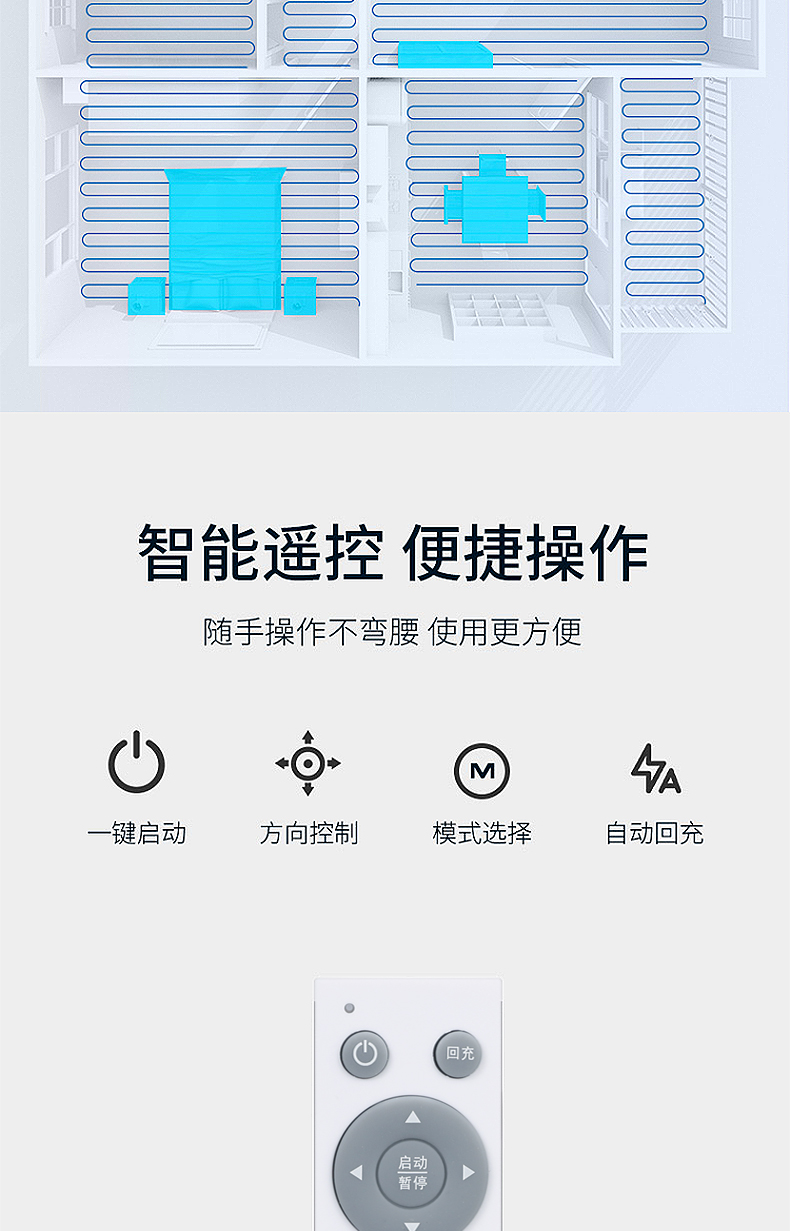 澳柯玛（AUCMA）扫地机器人  家用吸扫一体 防摔全自动智能规划路线 扫地机 AK-QJ70D
