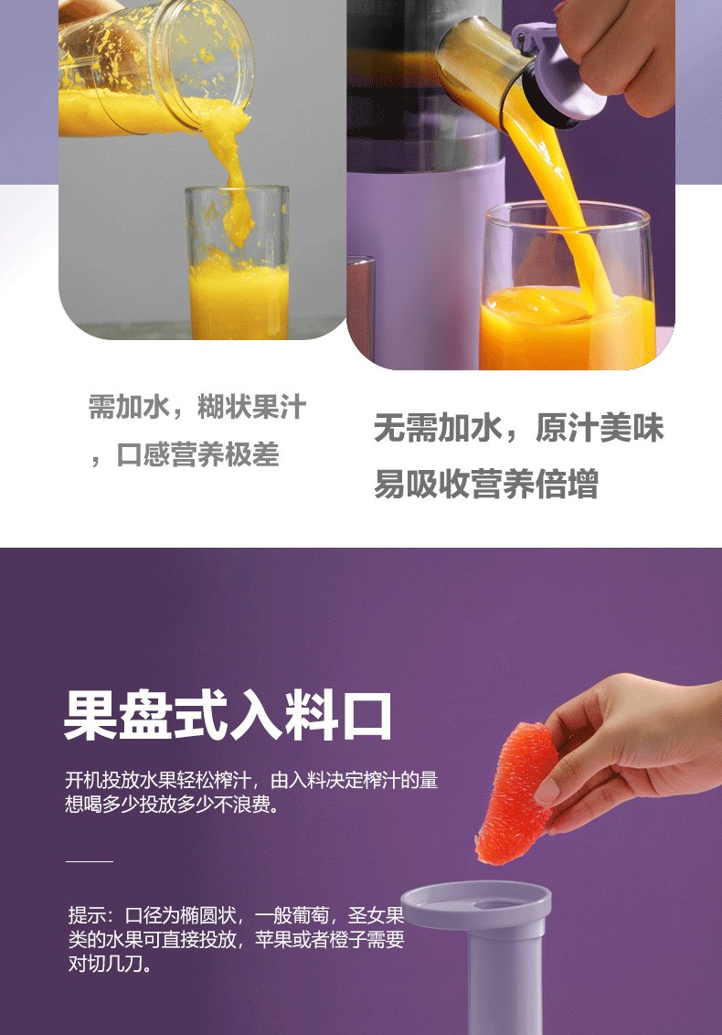 澳柯玛（AUCMA）迷你原汁料理机 螺旋挤压出汁 迷你便携 AKLL-81LY7