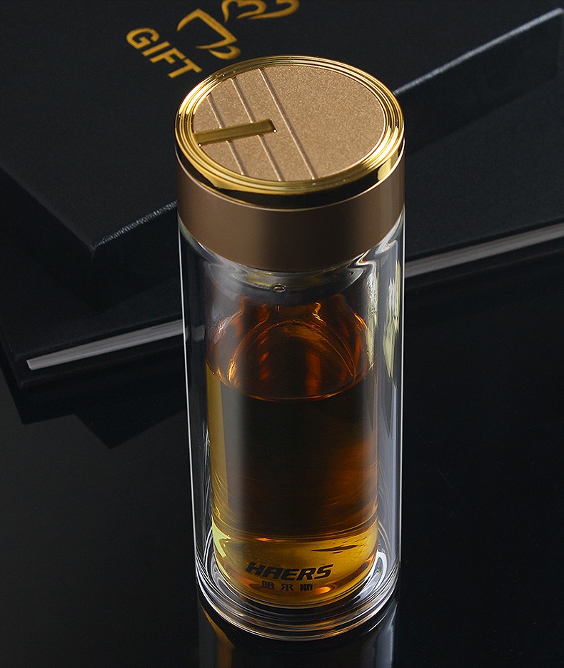 哈尔斯双层玻璃杯学生儿童便携水杯茶杯子HBL-W-300-73