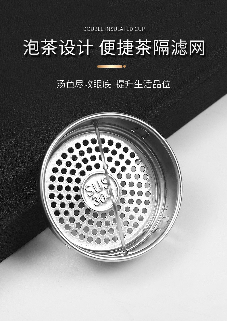 哈尔斯双层玻璃杯学生儿童便携水杯茶杯子HBL-W-300-73