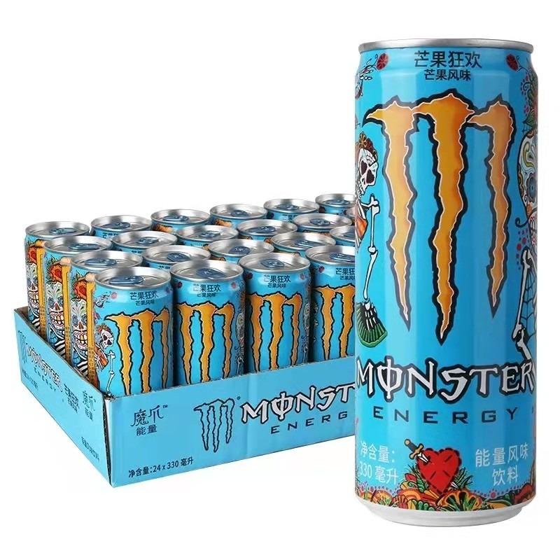可口可乐出品 魔爪 芒果能量风味饮料330ML*24半塑包罐装