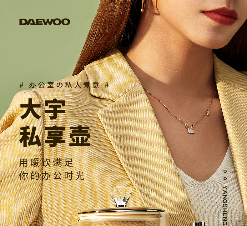 大宇（DAEWOO）养生壶 电水壶迷你养生杯 办公室便携一体式保温煮茶热水壶 花茶壶养生壶 YS2