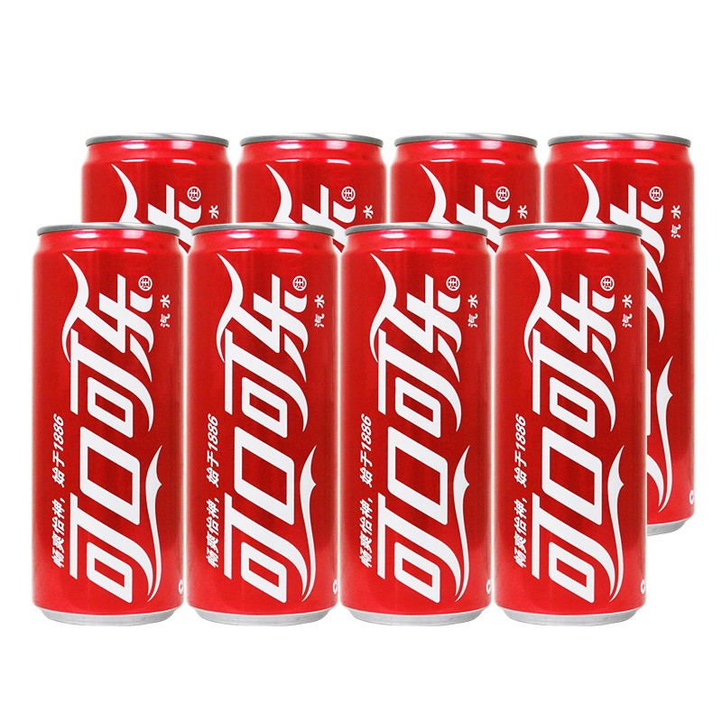 可口可乐 可乐含糖汽水碳酸饮料330ML*24半塑包罐装