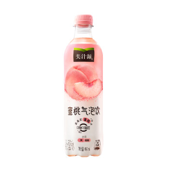 美汁源 0糖0脂果汁型汽水饮料蜜桃气泡饮480ML*12全塑包