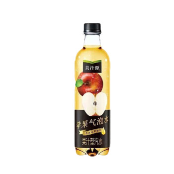 美汁源 0糖0脂果汁型汽水饮料苹果气泡饮480ML*12全塑包
