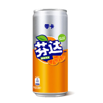 芬达 零卡无糖橙味汽水碳酸饮料330ML*24半塑包罐装