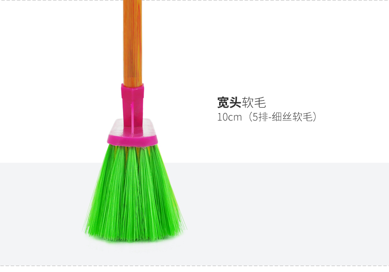 兰诗 SB-0318 扫把笤帚 环卫物业木柄塑料丝扫帚 红斜杆大号硬毛宽头-10个装
