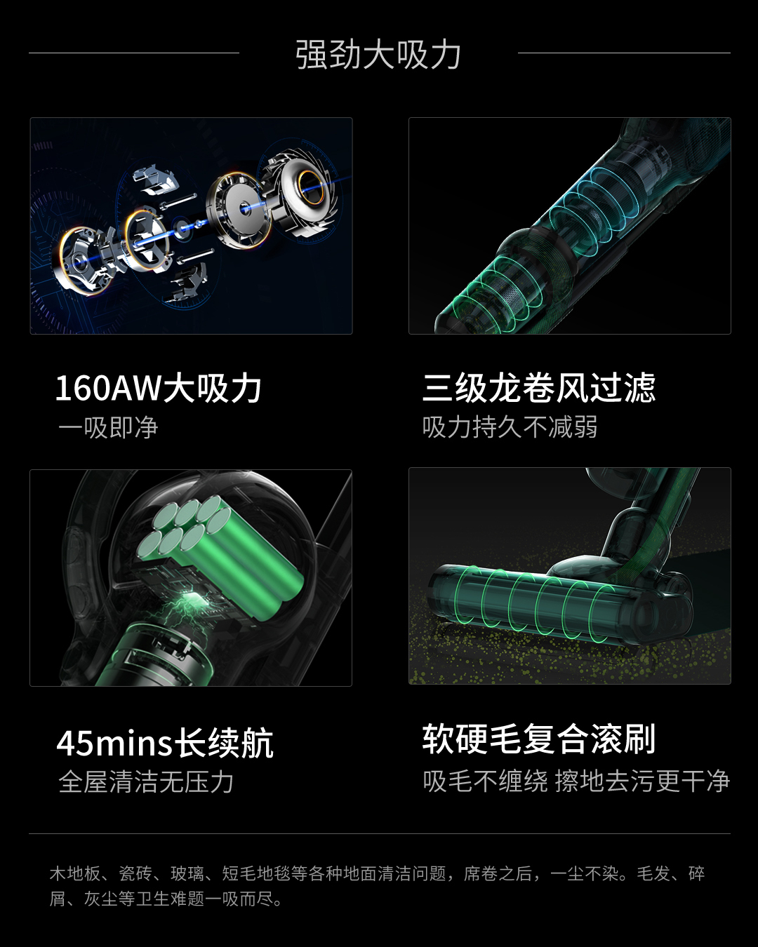 莱克（LEXY）无线吸尘器 M11Air 立式无线吸尘器 家用手持多功能吸尘器 160AW 持久续航45分钟