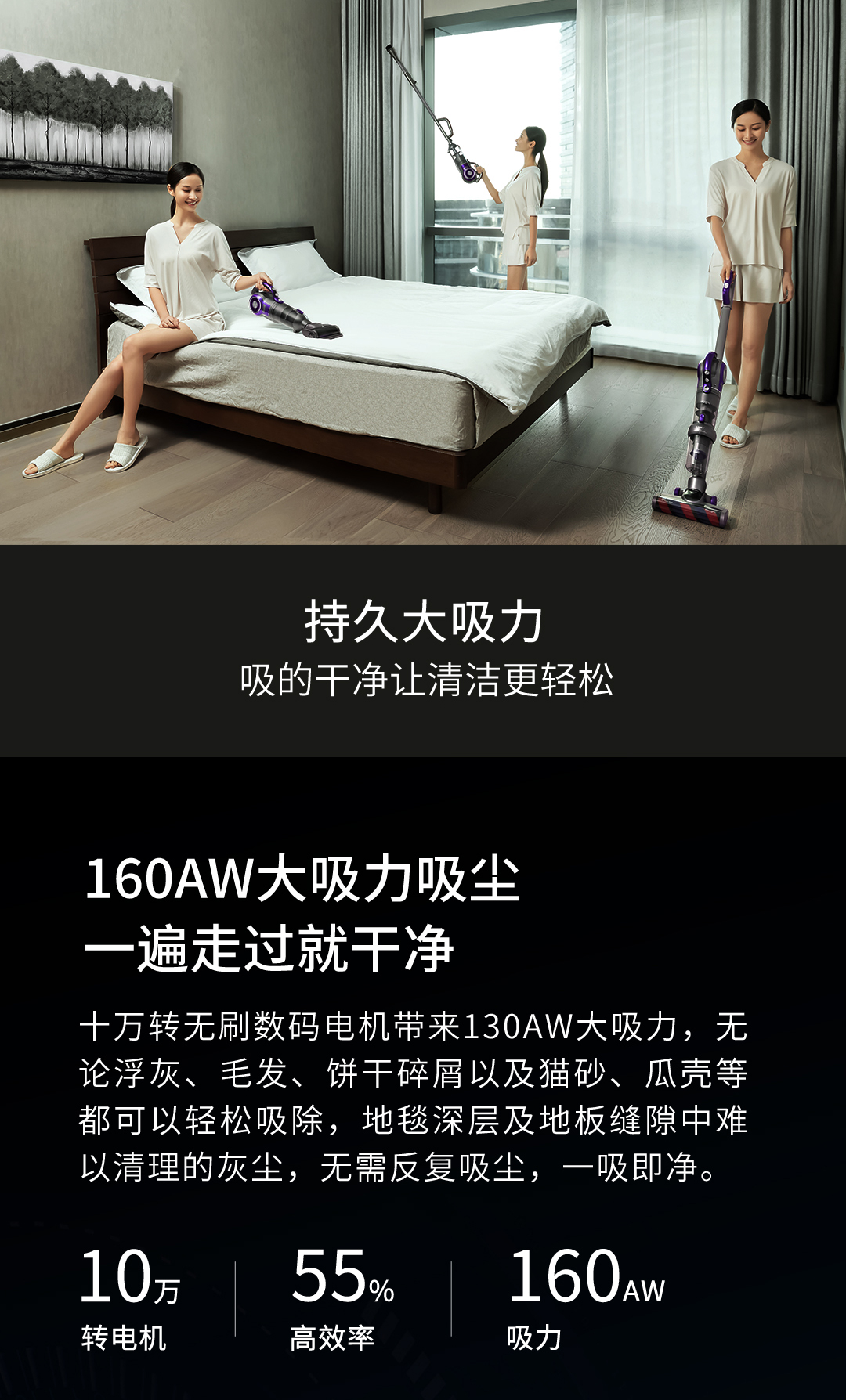 莱克（LEXY）无线吸尘器 M11Air 立式无线吸尘器 家用手持多功能吸尘器 160AW 持久续航45分钟